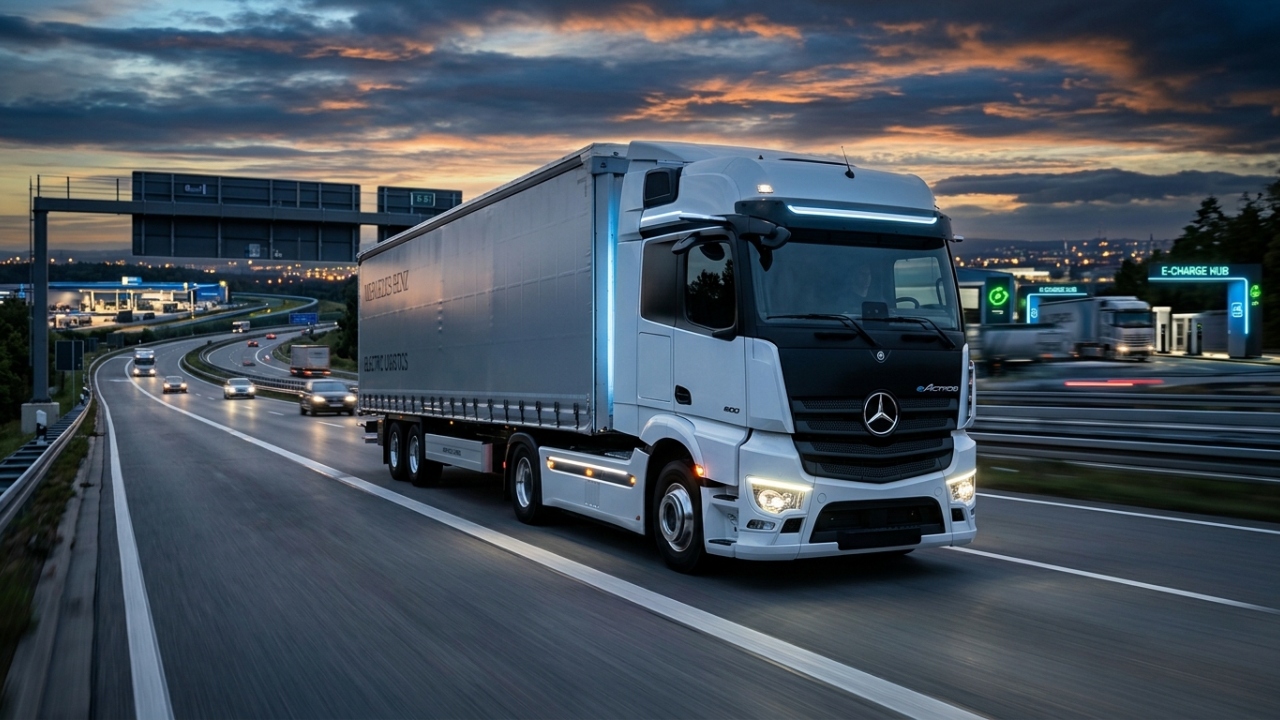 O gigante elétrico Mercedes-Benz eActros 600 viaja 500 km sem recarregar e usa tecnologia de bateria que dura mais de 1 milhão de quilômetros