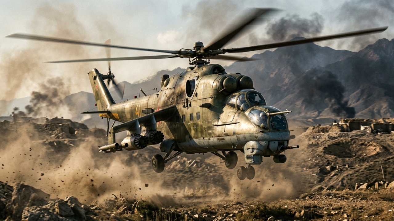 A União Soviética criou um helicóptero com blindagem de titânio que resiste a tiros de calibre 50 e ainda carrega 8 soldados armados para o combate