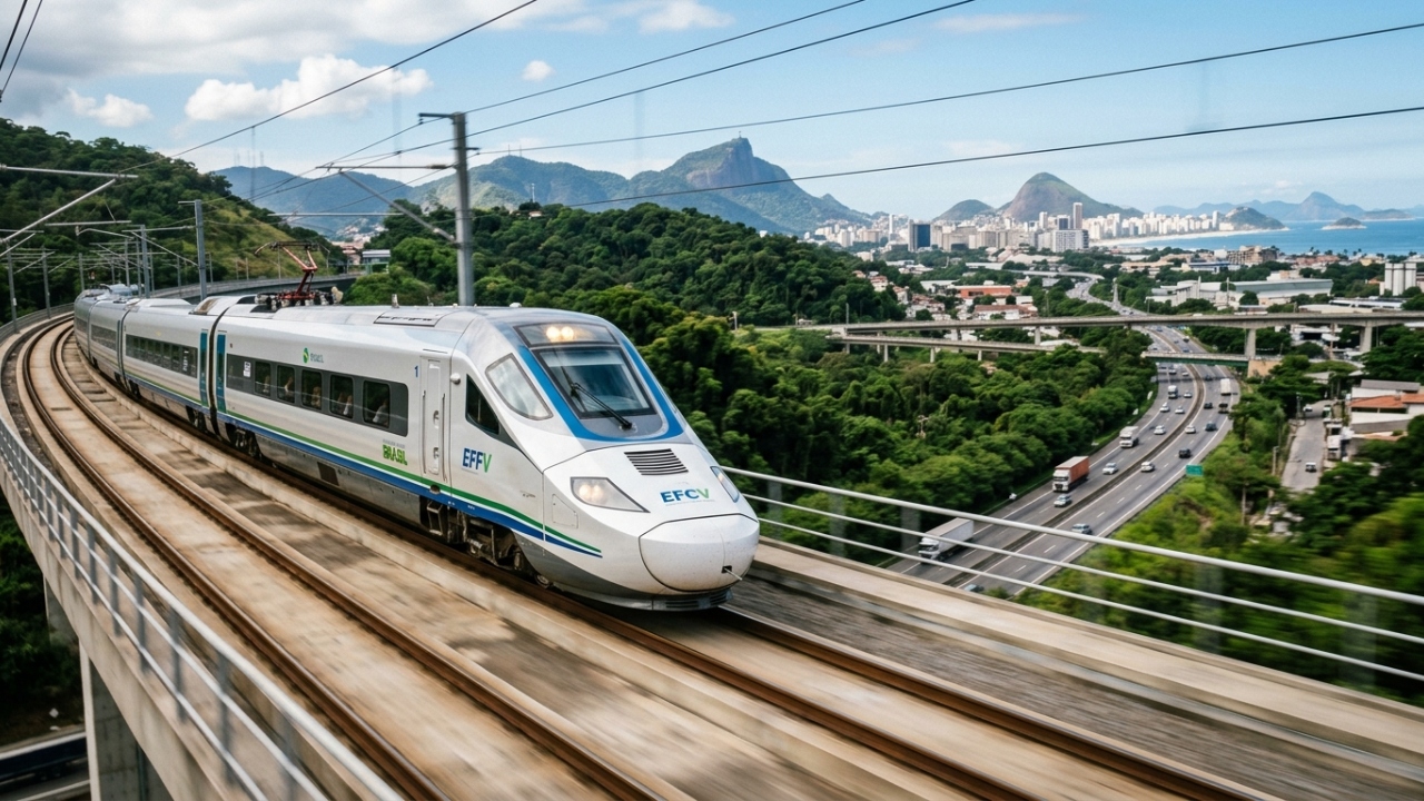 O mega projeto ferroviário de 50 bilhões de reais que promete criar um inovador trem de alta velocidade a 350 km/h para ligar 2 das principais capitais do país em menos de 2 horas de viagem