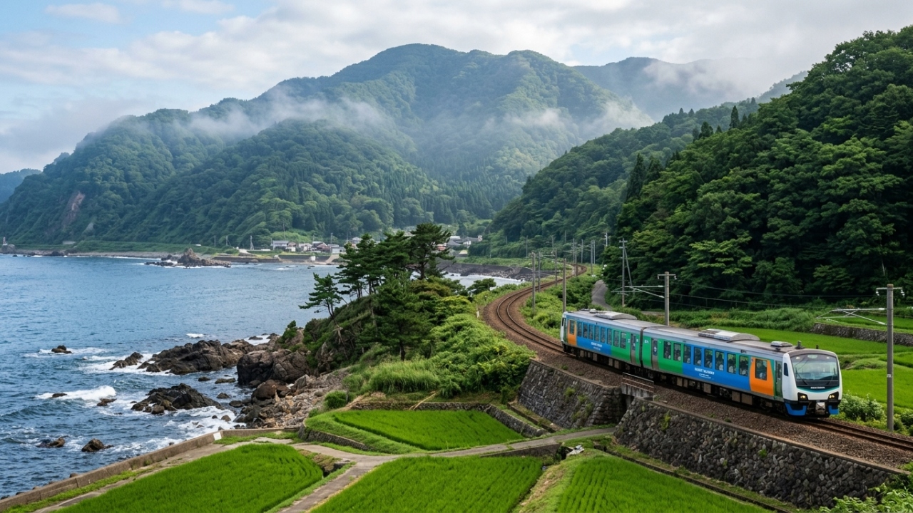 O Japão tem um trem que atravessa a maior floresta de faias virgens da Ásia com shows ao vivo e marmitas de frutos do mar servidas dentro dos vagões