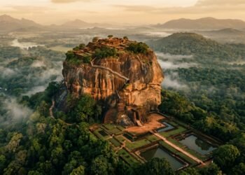 O grandioso palácio real construído há 1500 anos no topo exato de uma coluna de rocha vulcânica de 200 metros de altura