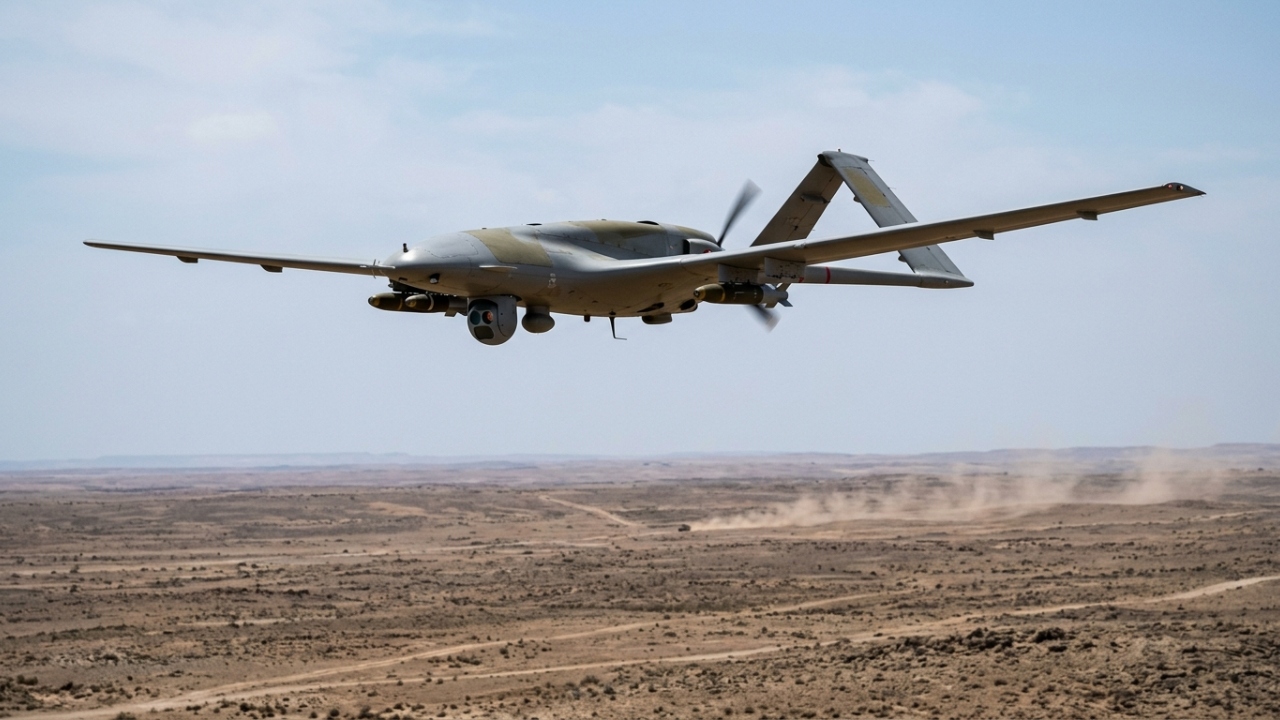 O silencioso drone de combate turco Bayraktar TB2 consegue permanecer 27 horas voando ininterruptamente enquanto utiliza munições guiadas a laser para destruir comboios blindados avaliados em milhões de dólares