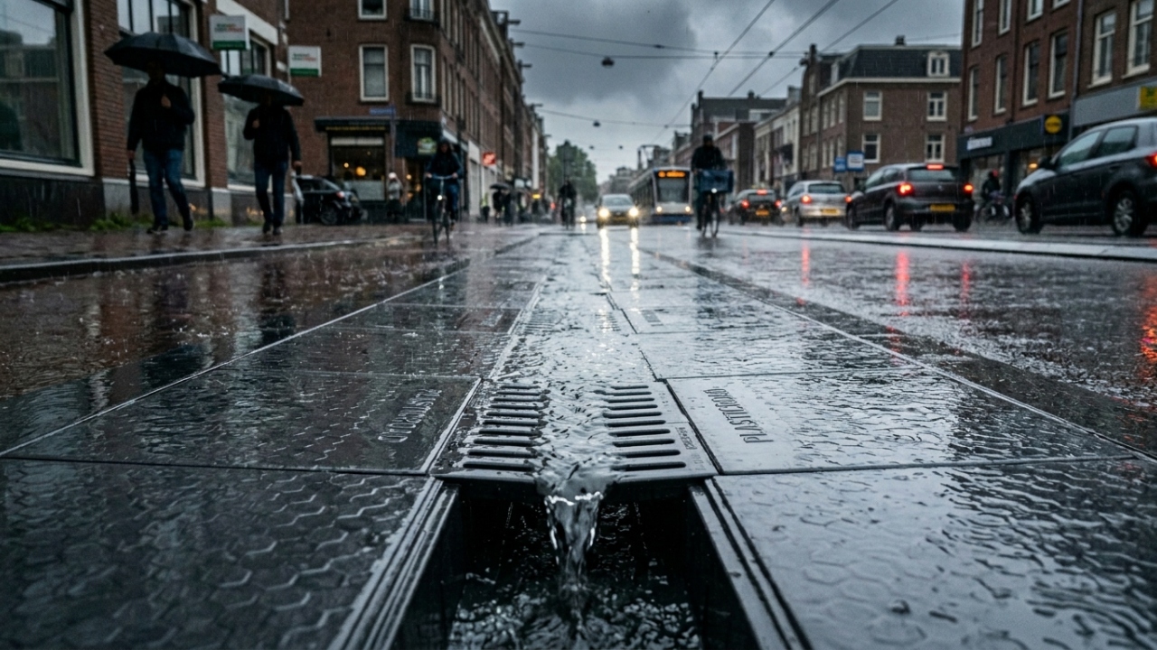 Plástico reciclado, blocos modulares e tubos ocos se unem na Holanda para criar ruas que não alagam e duram o triplo do asfalto