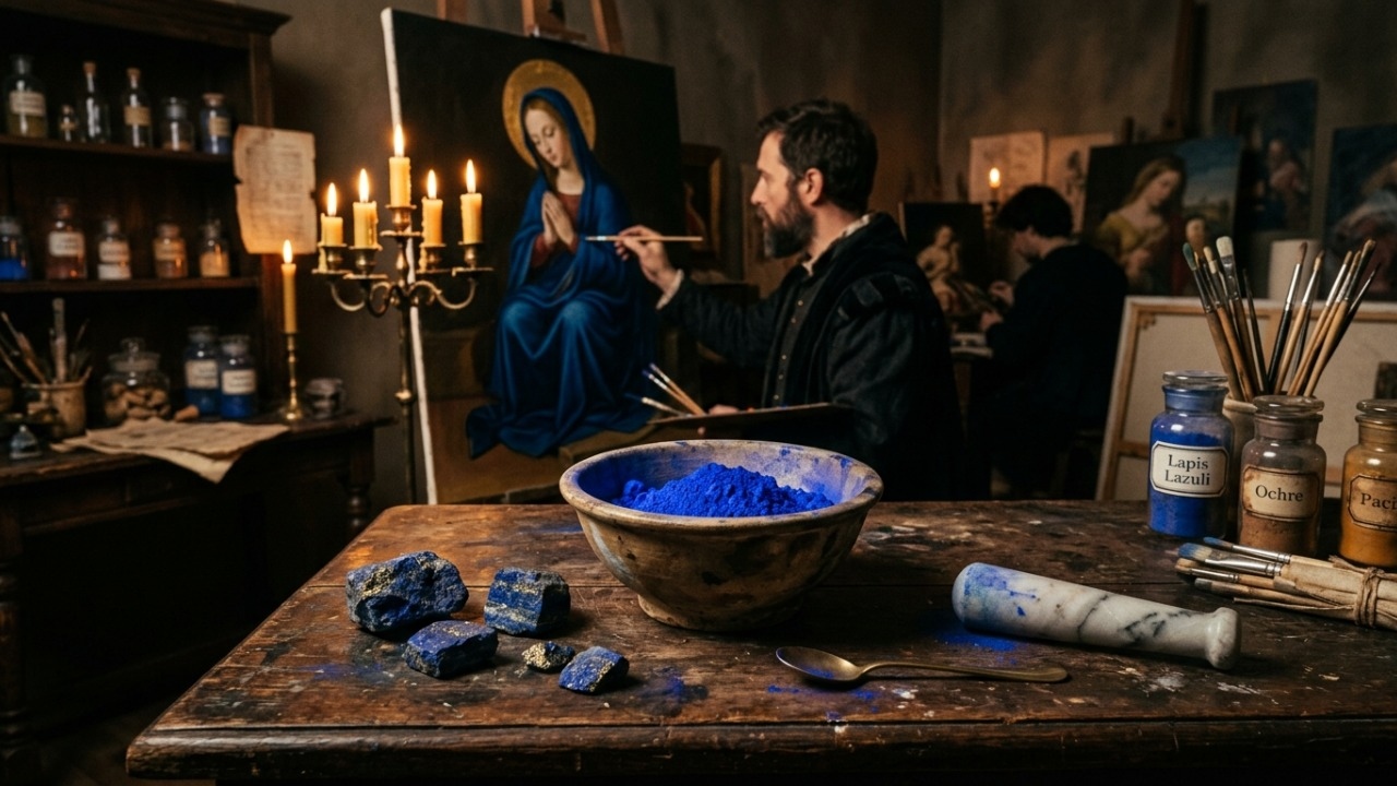 Esqueça as safiras pois esta rocha azul mística foi triturada por séculos para pintar a realeza europeia e gera o pigmento mais caro da história