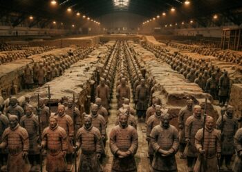 Exército com oito mil soldados em tamanho real revela que a civilização chinesa utiliza técnicas de linha de montagem e cromo para preservar armas de bronze há dois mil anos