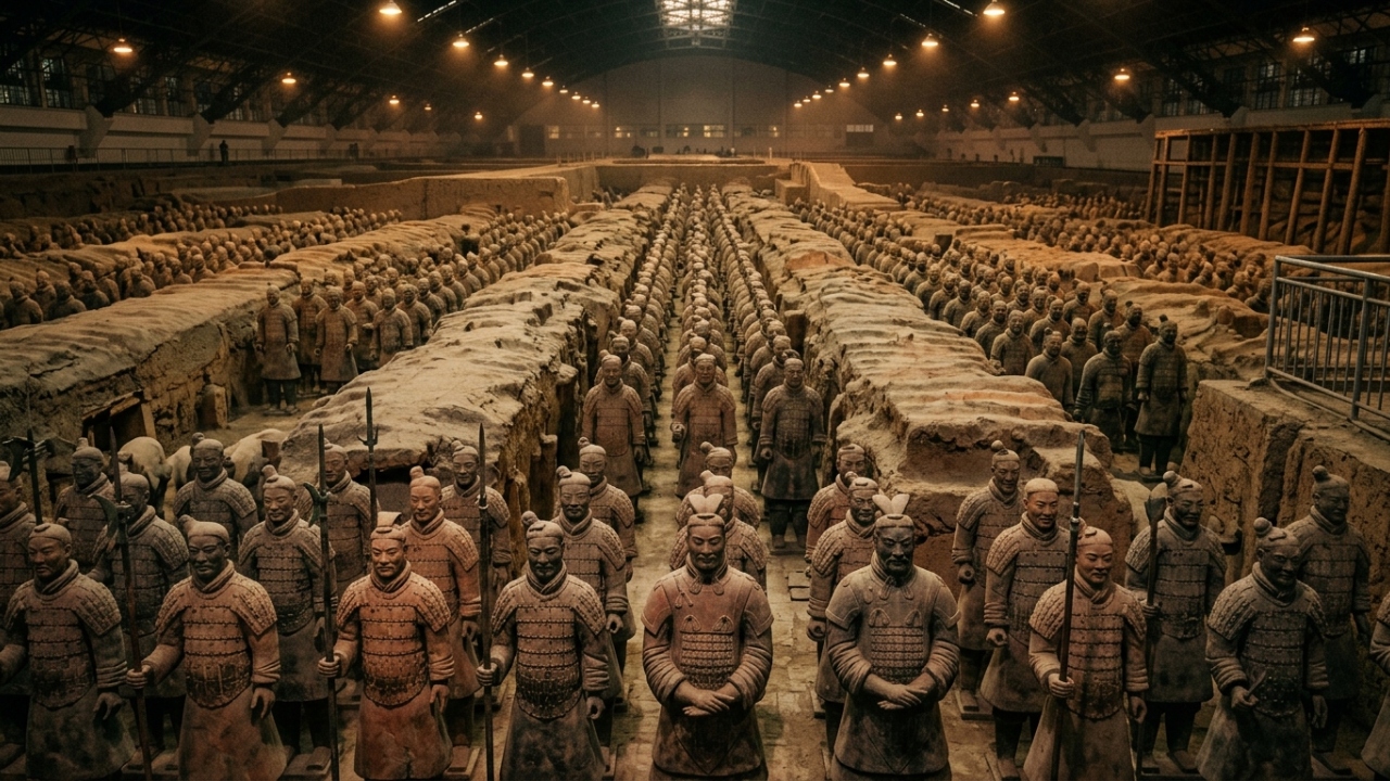 Exército com oito mil soldados em tamanho real revela que a civilização chinesa utiliza técnicas de linha de montagem e cromo para preservar armas de bronze há dois mil anos