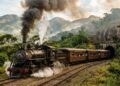 O nostálgico trem a vapor de 1929 que percorre 10 quilômetros pela deslumbrante serra e atravessa um misterioso túnel histórico na fronteira exata entre 2 dos maiores estados do Brasil
