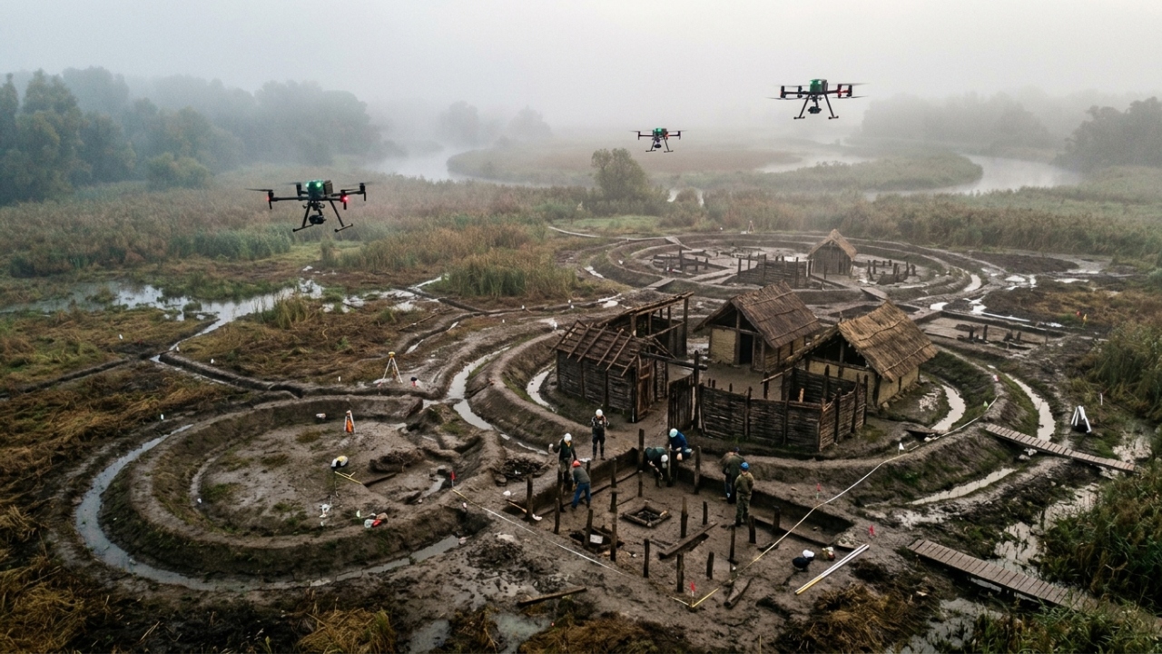Uma civilização inteira com mais de 100 cidades ficou enterrada num pântano sérvio por 4.000 anos e só drones conseguiram encontrá-la agora