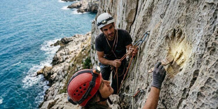 Alpinistas encontram acidentalmente na Itália um conjunto inacreditável de evidências de um pisoteio de tartarugas marinhas de 80 milhões de anos em um paredão rochoso com vista para o mar Adriático