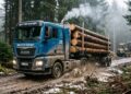 Com motor a combustão que queima hidrogênio o MAN hTGX gera 520 cavalos de potência e oferece alternativa barata para descarbonizar o transporte de madeira