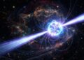 Estrelas mortas giram como faróis cósmicos a cada milissegundo, emitindo radiação que atravessa o espaço com precisão atômica