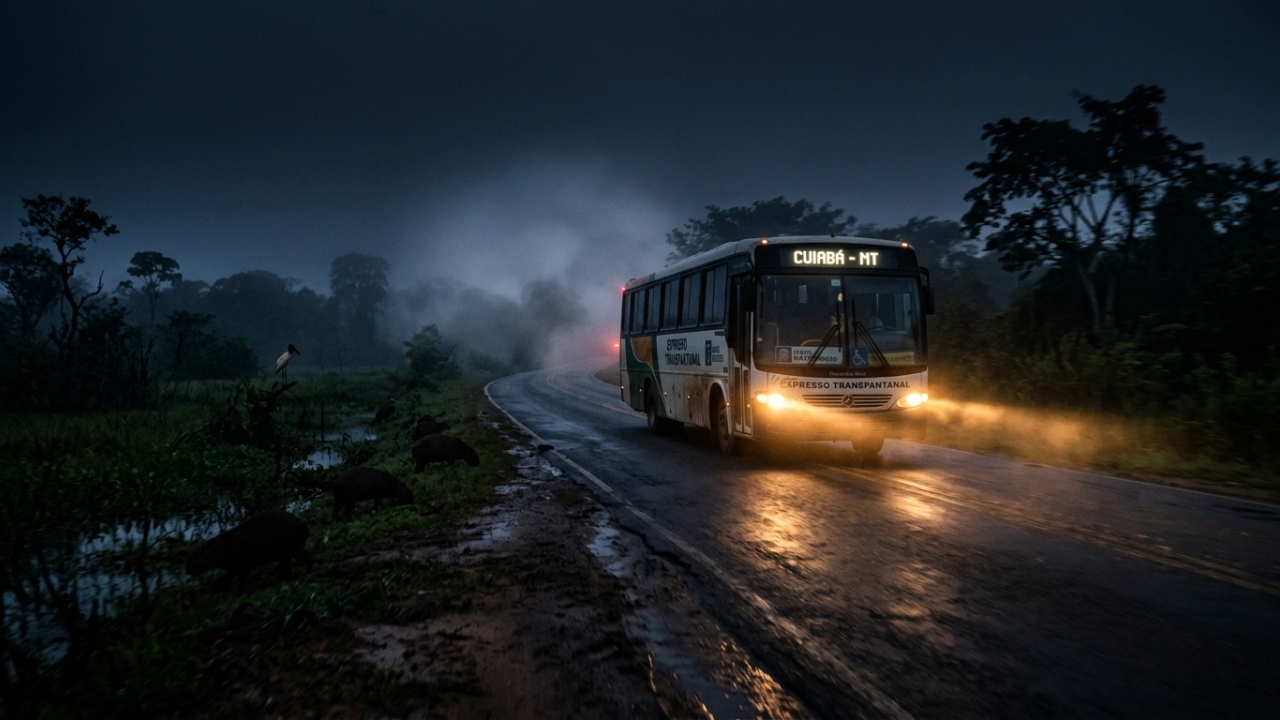 A linha de ônibus noturna que atravessa o Pantanal e é considerada uma das mais perigosas e fascinantes do país