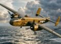 Com 18 metros de envergadura e motor duplo, o B-25 Mitchell da Segunda Guerra foi o bombardeiro mais versátil a decolar de porta-aviões