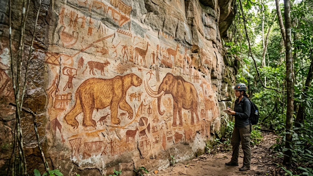 Pinturas rupestres de 12 mil anos encontradas na Amazônia retratam animais gigantes da Era do Gelo e revelam a conexão espiritual dos primeiros humanos