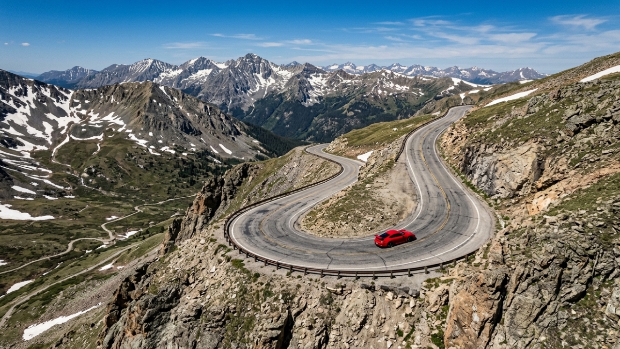 A rodovia Independence Pass atinge 3.687 metros no Colorado; com neve até o verão, é uma das rotas pavimentadas mais espetaculares das Rochosas