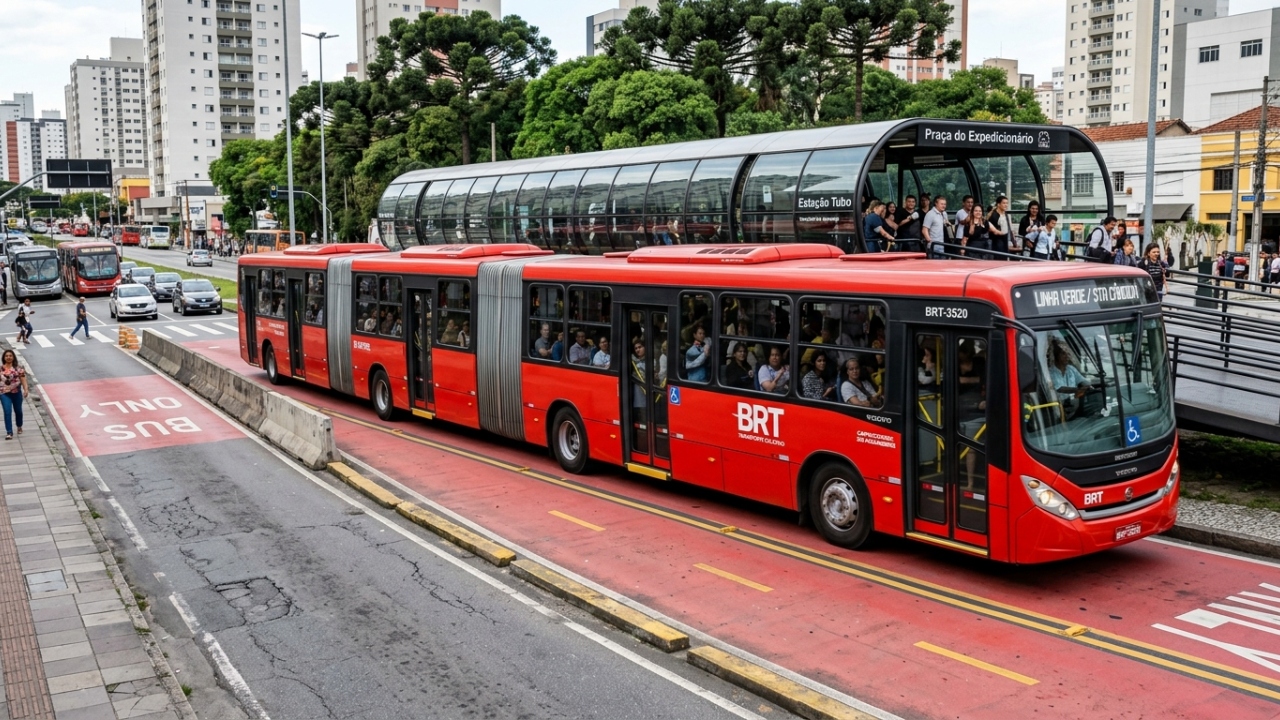 Fabricado no Brasil o maior ônibus do mundo tem 30 metros de comprimento e consegue transportar mais de 250 passageiros de uma só vez