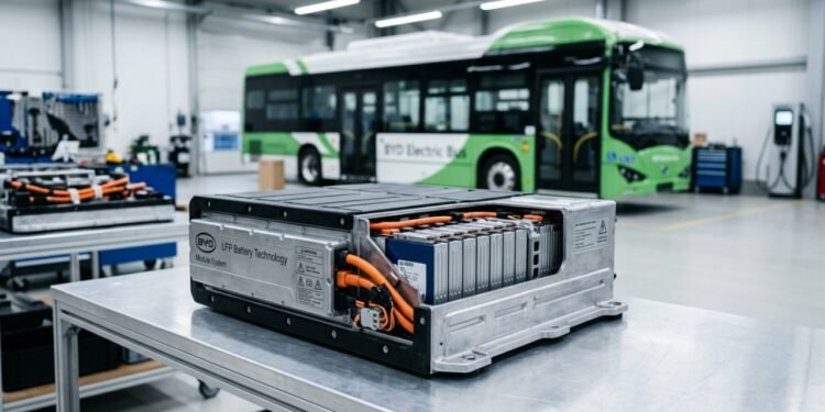 Nova bateria da BYD permite que ônibus elétricos rodem mais de 300 quilômetros com uma única carga e revoluciona o transporte nas grandes metrópoles