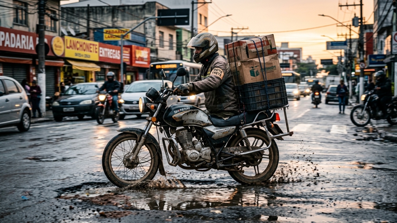 Com motor de 125cc e foco total em carga, a Shineray Worker oferece a engenharia de baixo custo para o trabalho nas cidades brasileiras