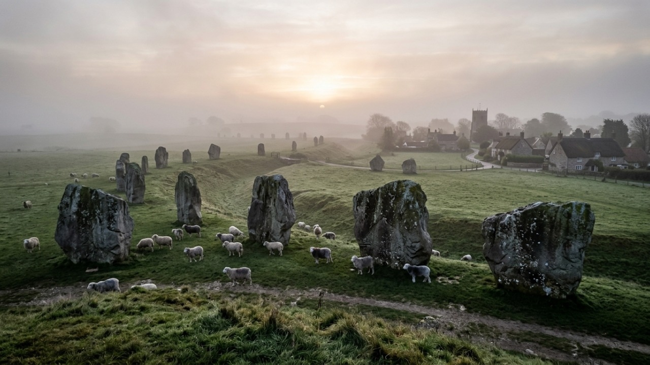 Com uma grande vala externa de 1,3 km de circunferência e datado de 2600 a.C., o monumento inglês é o maior círculo de pedras do mundo
