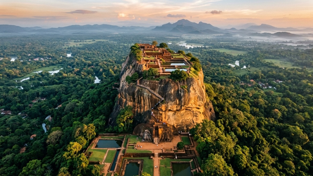 A fortaleza de 200 metros de altura no Sri Lanka que tinha jardins hidráulicos no topo de uma rocha vulcânica