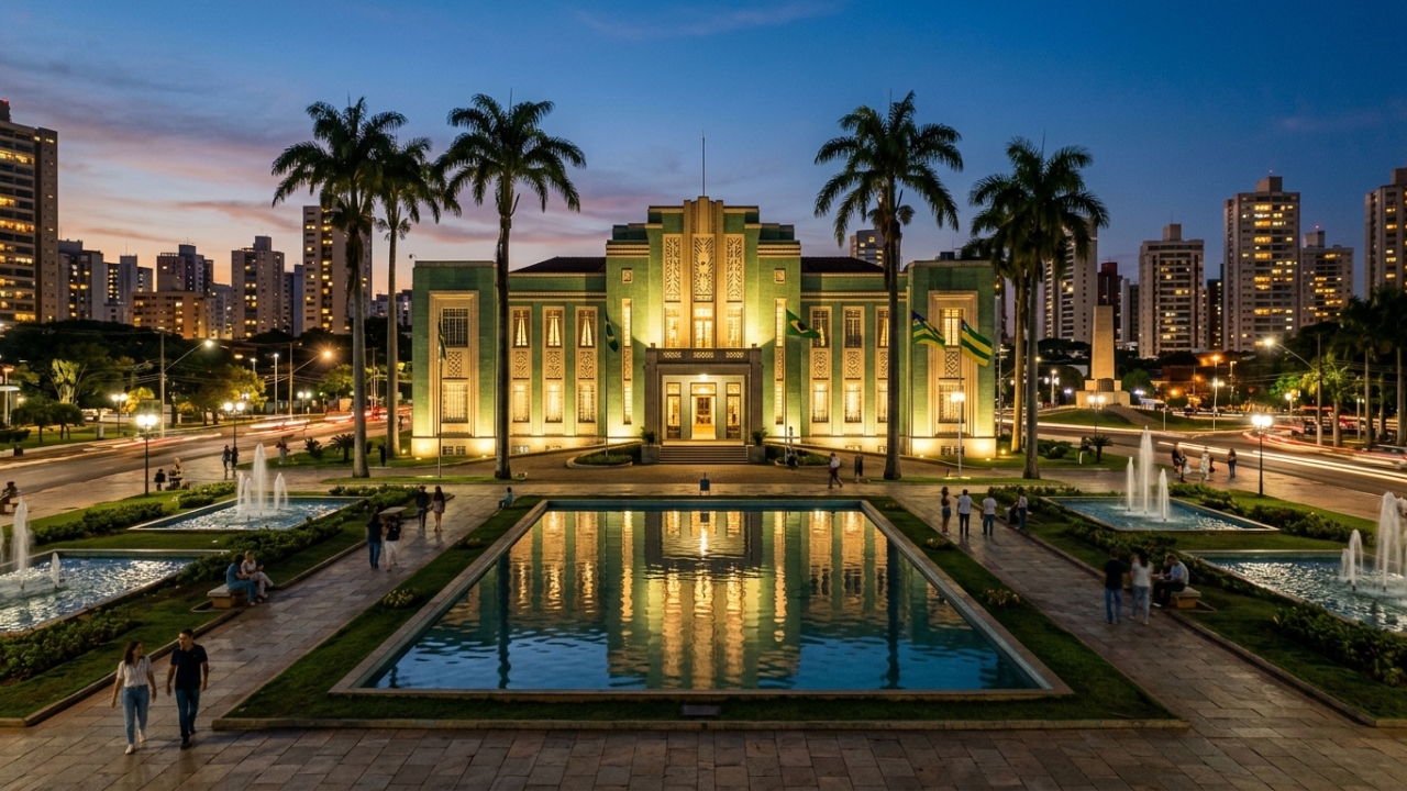 Com seus detalhes Art Déco de 1933, o Palácio das Esmeraldas virou o maior símbolo do poder executivo e do planejamento de Goiânia