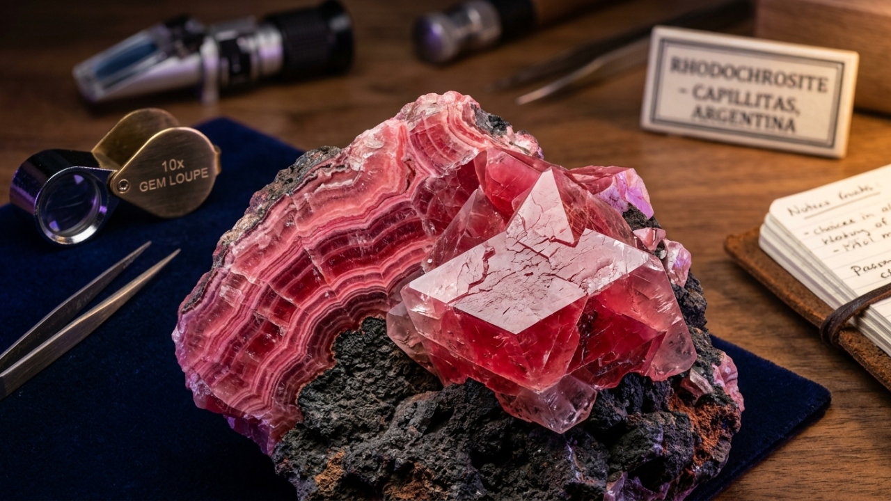 Esqueça o quartzo, pois este mineral de manganês tem um tom rosa vibrante e cristais romboédricos, sendo a gema nacional da Argentina
