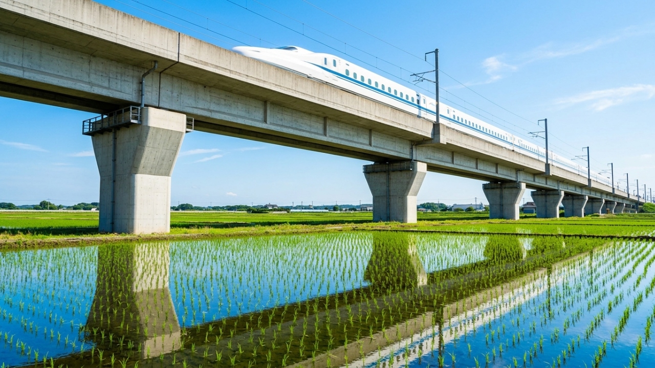 Com 164 km de extensão a ponte ferroviária mais longa do mundo atravessa rios, canais e arrozais para sustentar trens-bala na China
