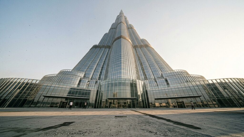 Com 828 metros de altura o Burj Khalifa transformou concreto, aço e vidro em uma cidade vertical que parece desafiar o deserto