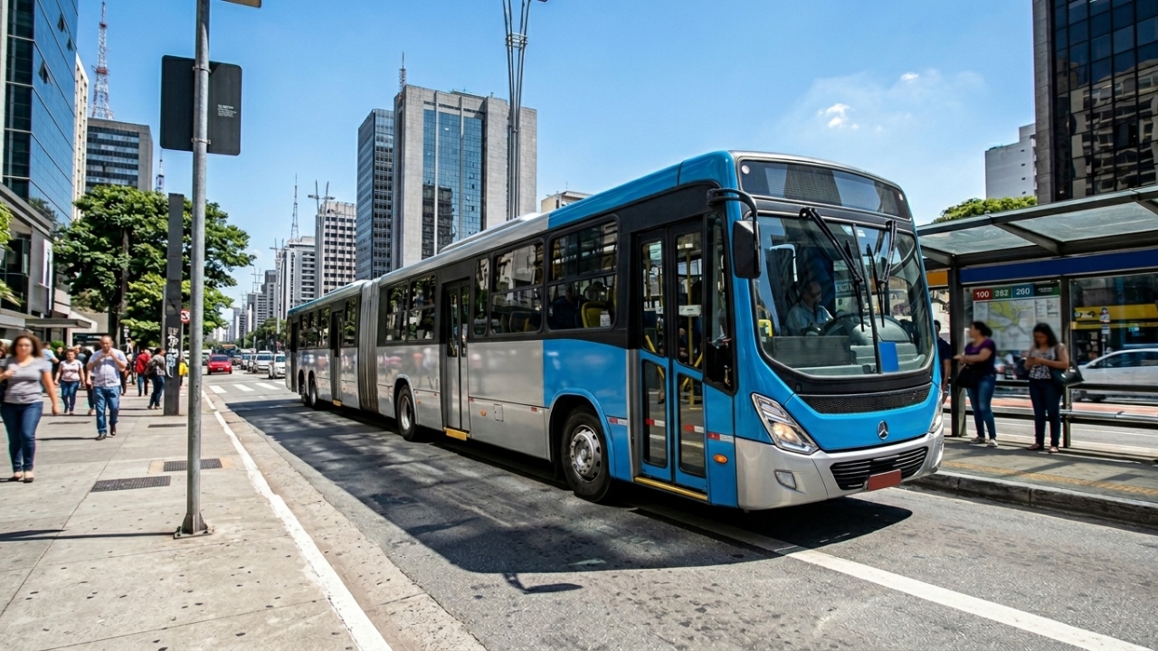 O ônibus de 15 metros que leva mais passageiros sem usar sanfona virou uma solução discreta para linhas cheias