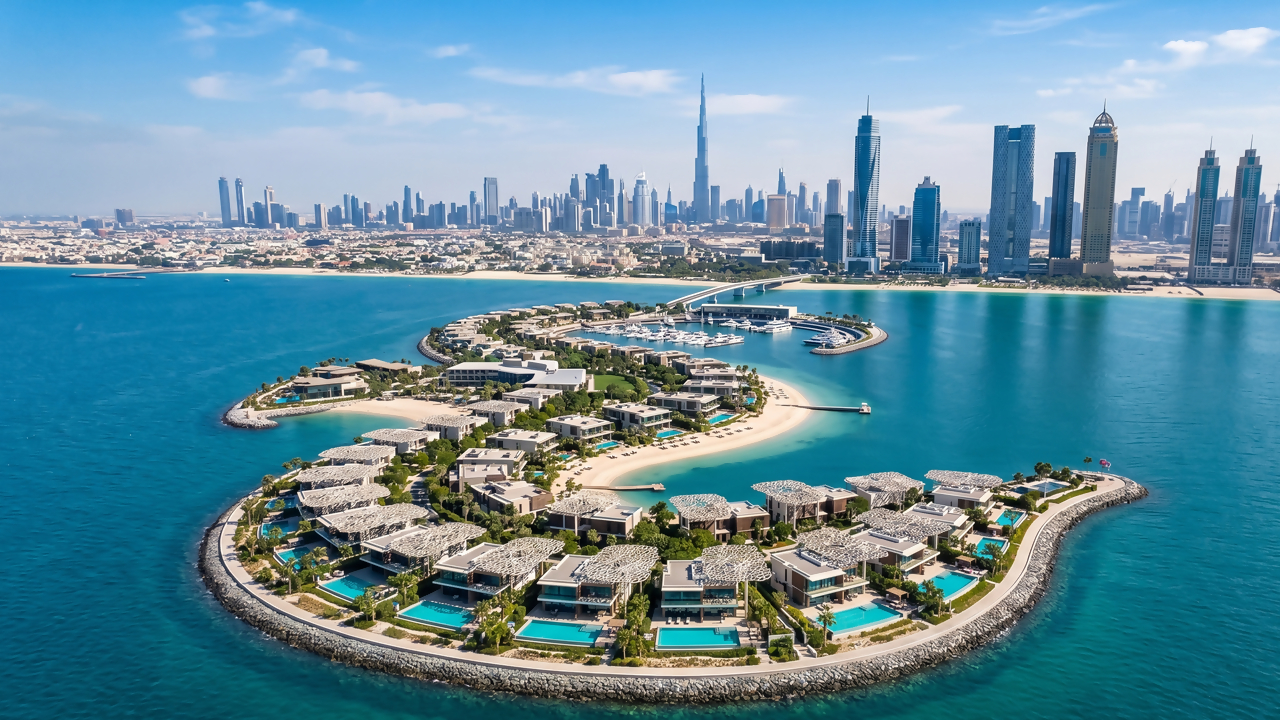 A impressionante ilha artificial de 158 mil m² em Dubai que foi moldada em formato de cavalo-marinho e abriga o santuário da joalheria italiana