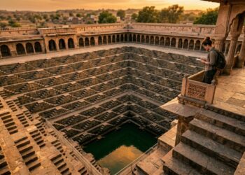 O labiríntico poço de 1200 anos composto por 3500 degraus perfeitamente simétricos que desce a 30 metros de profundidade