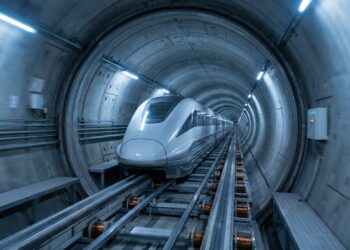 Trem maglev chinês flutua dentro de tubo de baixa pressão em teste
