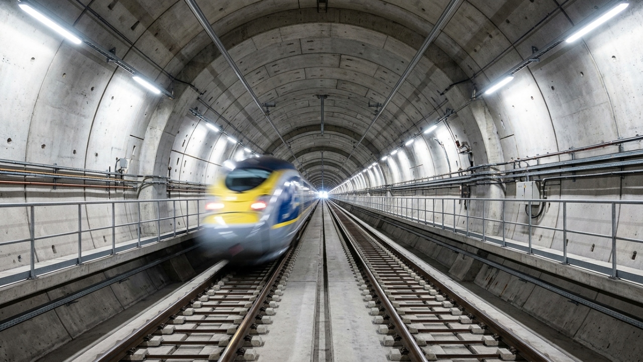 Com 50,45 km sob o Canal da Mancha o túnel que liga França e Reino Unido virou uma das maiores travessias subterrâneas do planeta