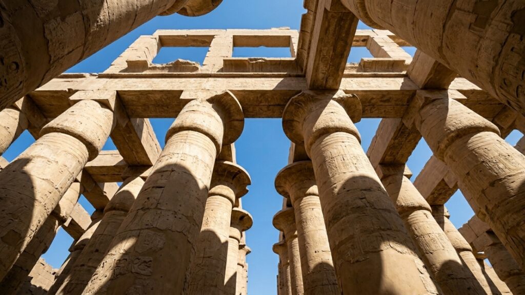 Templo egípcio com 134 colunas gigantes e eixo solar calculado há mais de 3 mil anos revela como arquitetura e astronomia caminhavam juntas no Nilo