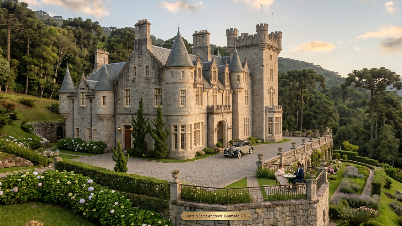 O exclusivo refúgio de apenas 11 suítes em Gramado que recria um castelo escocês e virou o maior símbolo de alta hotelaria da serra gaúcha