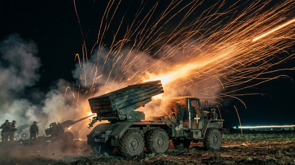 O famoso lançador de foguetes soviético de 14 toneladas continua sendo uma das armas de artilharia mais letais já criadas pela engenharia militar e é capaz de disparar uma salva impressionante de 40 foguetes devastadores em um intervalo de apenas 20 segundos para obliterar posições inimigas inteiras a quilômetros de distância