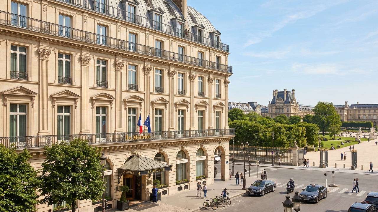 O clássico palácio de 1835 com 160 suítes de alto luxo que se consolidou como o primeiro hotel de prestígio da Rue de Rivoli