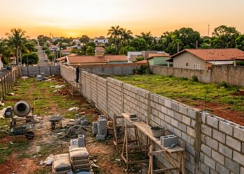 Quanto um pedreiro cobra para construir um muro simples de 20 metros