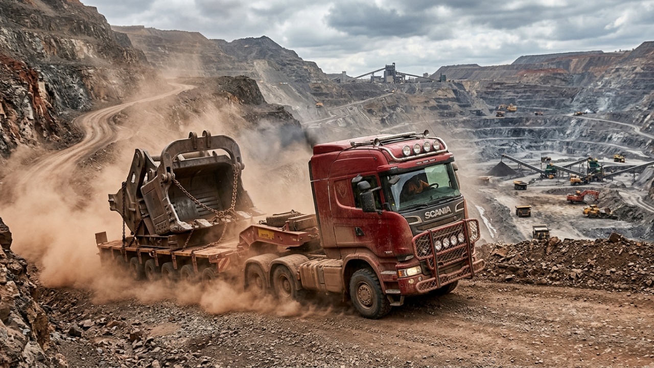O caminhão de produção mais potente do mundo Scania 770 V8 despeja 3700 Nm de torque e traciona até 250 toneladas em operações extremas de mineração