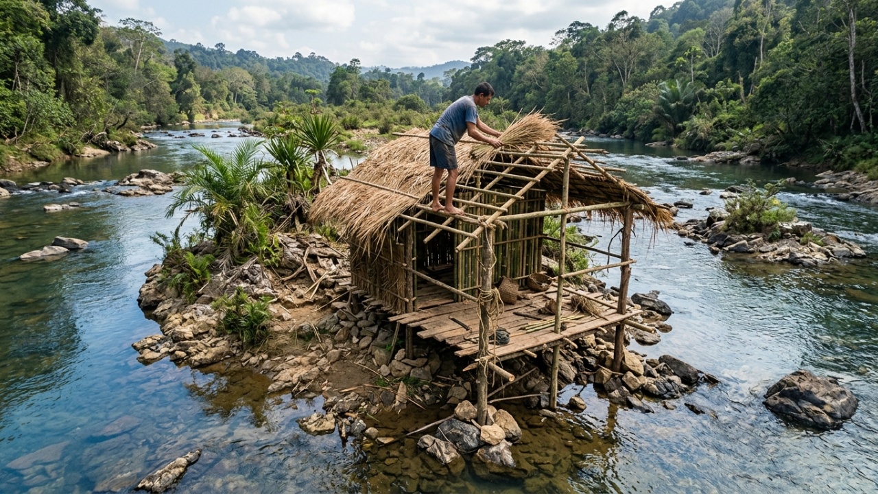 Técnicas de sobrevivência na selva e construção de abrigo de bambu