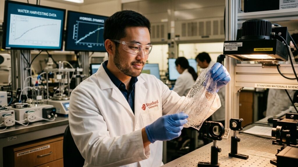 Hidrogel da Stanford que extrai água potável do ar usando energia solar