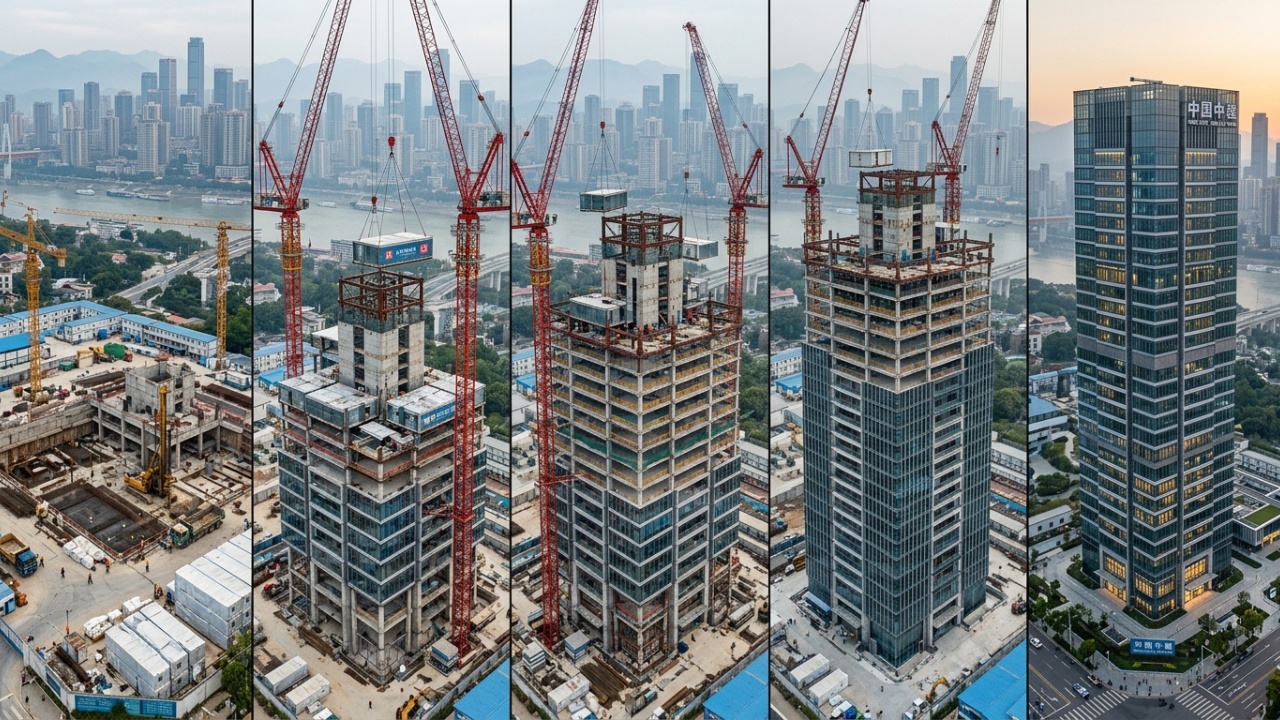 Torre de 26 andares erguida em cinco dias pela Broad Group Holon
