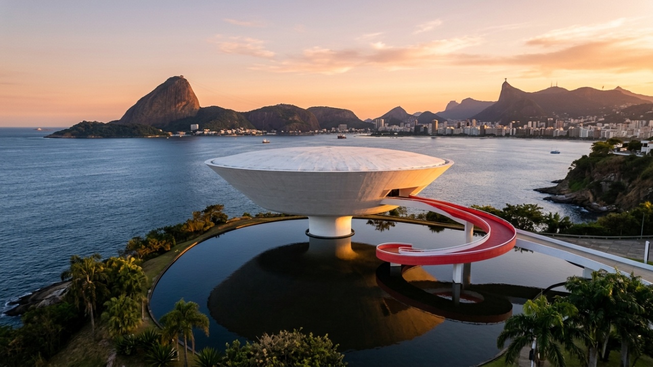 MAC Niterói, o Museu de Arte Contemporânea projetado por Oscar Niemeyer