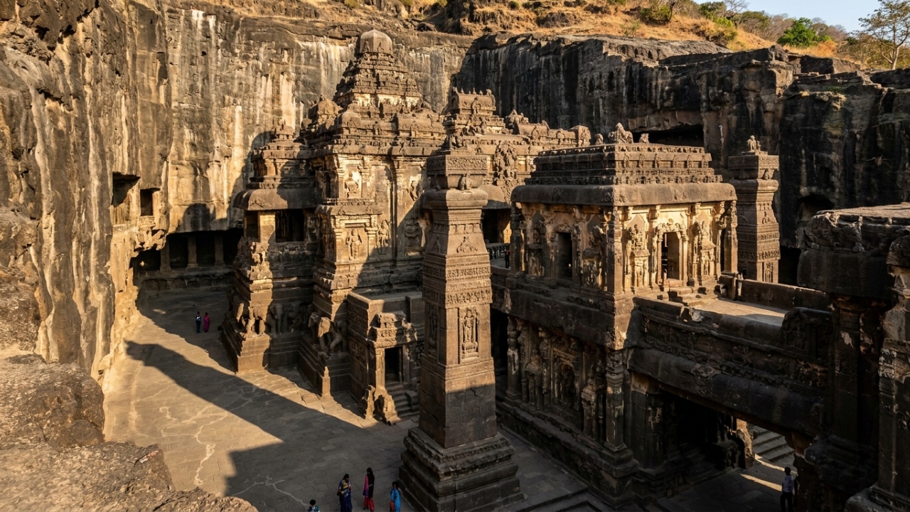 O impressionante templo de 1200 anos na Ásia que foi inteiramente esculpido de cima para baixo em uma única rocha gigante