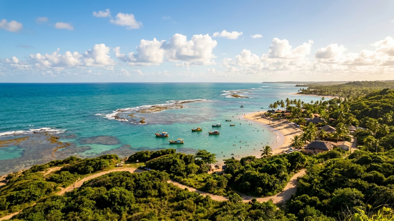 40 km de praias quase desertas e piscinas de coral na maré baixa: a península baiana de acesso difícil que preserva o ar de vila de pescadores