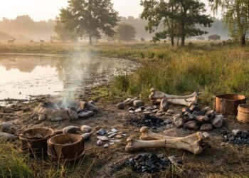 Área neandertal processa ossos para extrair gordura à beira do lago