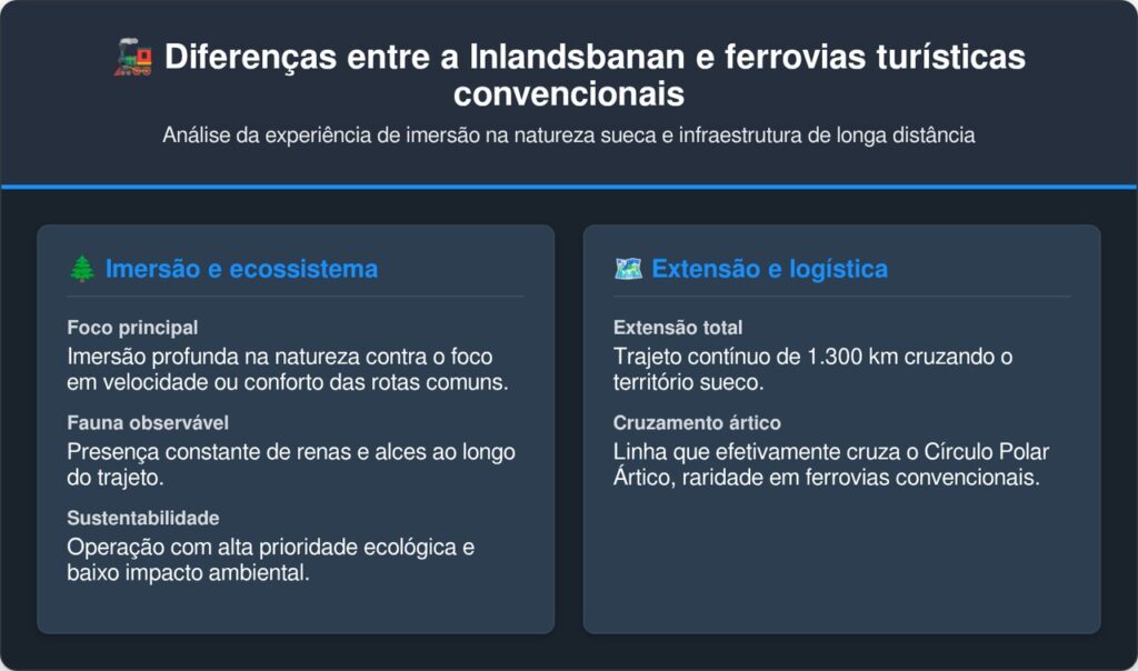O trem sueco que leva você por 1.300 quilômetros de florestas árticas com renas e alces do lado de fora da janela