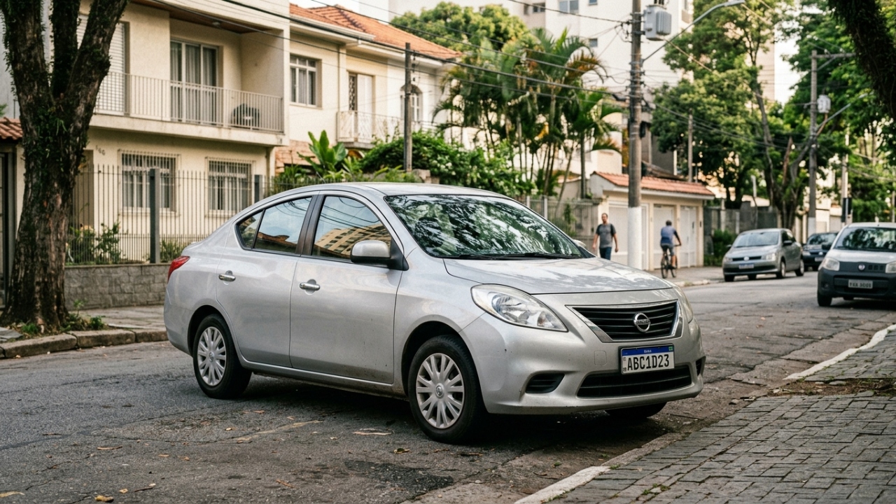 Dotado de motor 1.6 de 111 cv e câmbio manual, o Nissan Versa V-Drive virou sinônimo de espaço interno e robustez mecânica no mercado brasileiro