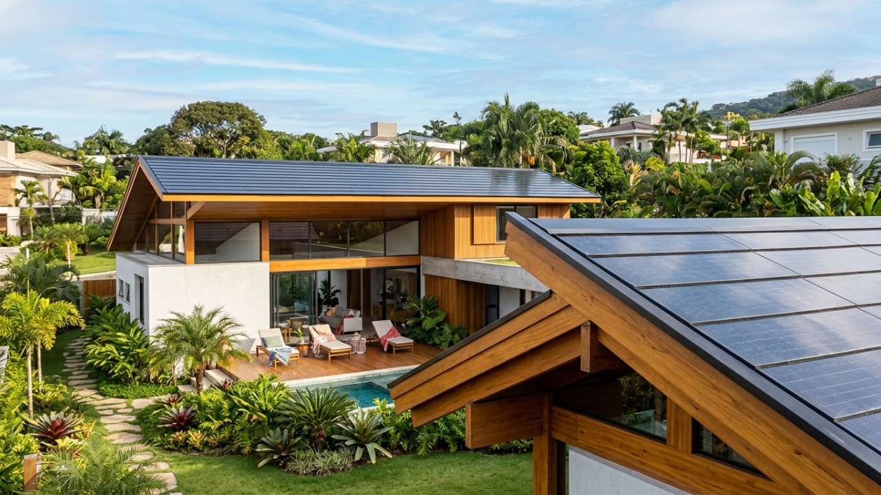 Brasil se junta a Holanda, Estados Unidos, Reino Unido e Suíça ao substituir telhas de barro tradicionais por modernas telhas fotovoltaicas nos novos projetos de moradias: o que muda na estética do telhado e na produção contínua de energia limpa