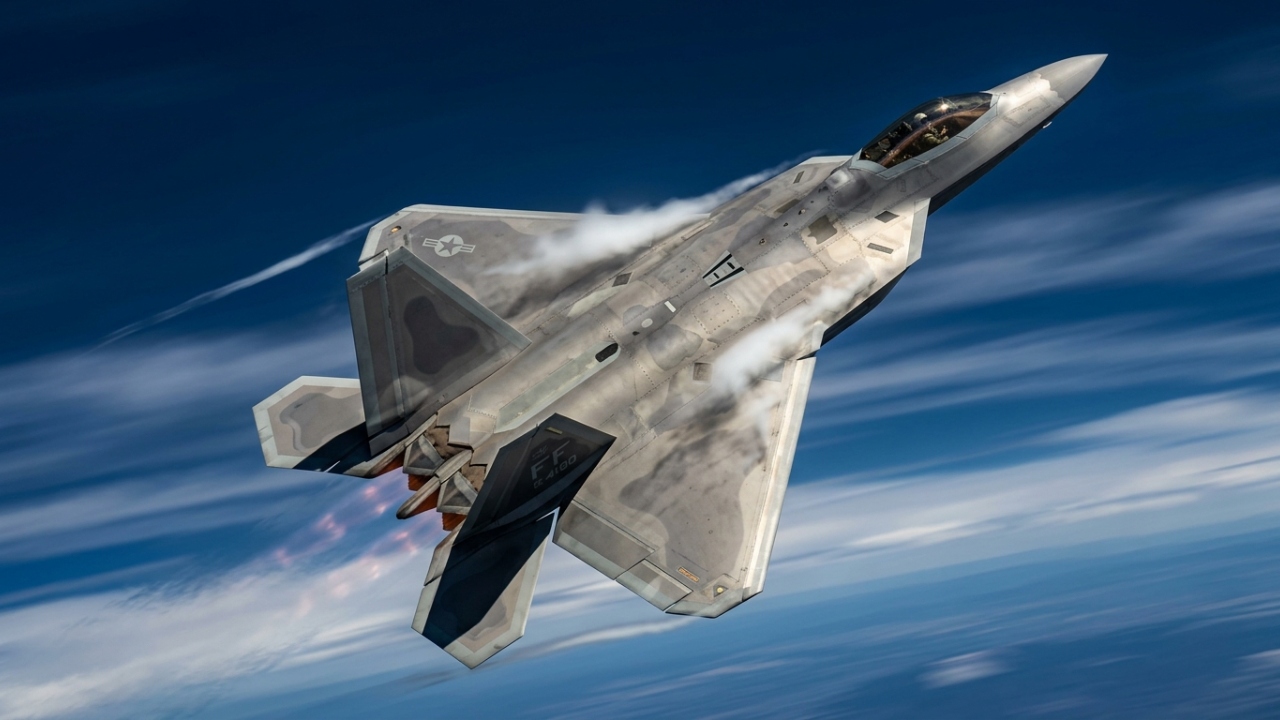 Com tecnologia de super-cruzeiro e revestimento RAM, o F-22 surge como a referência de superioridade aérea que dribla os radares inimigos